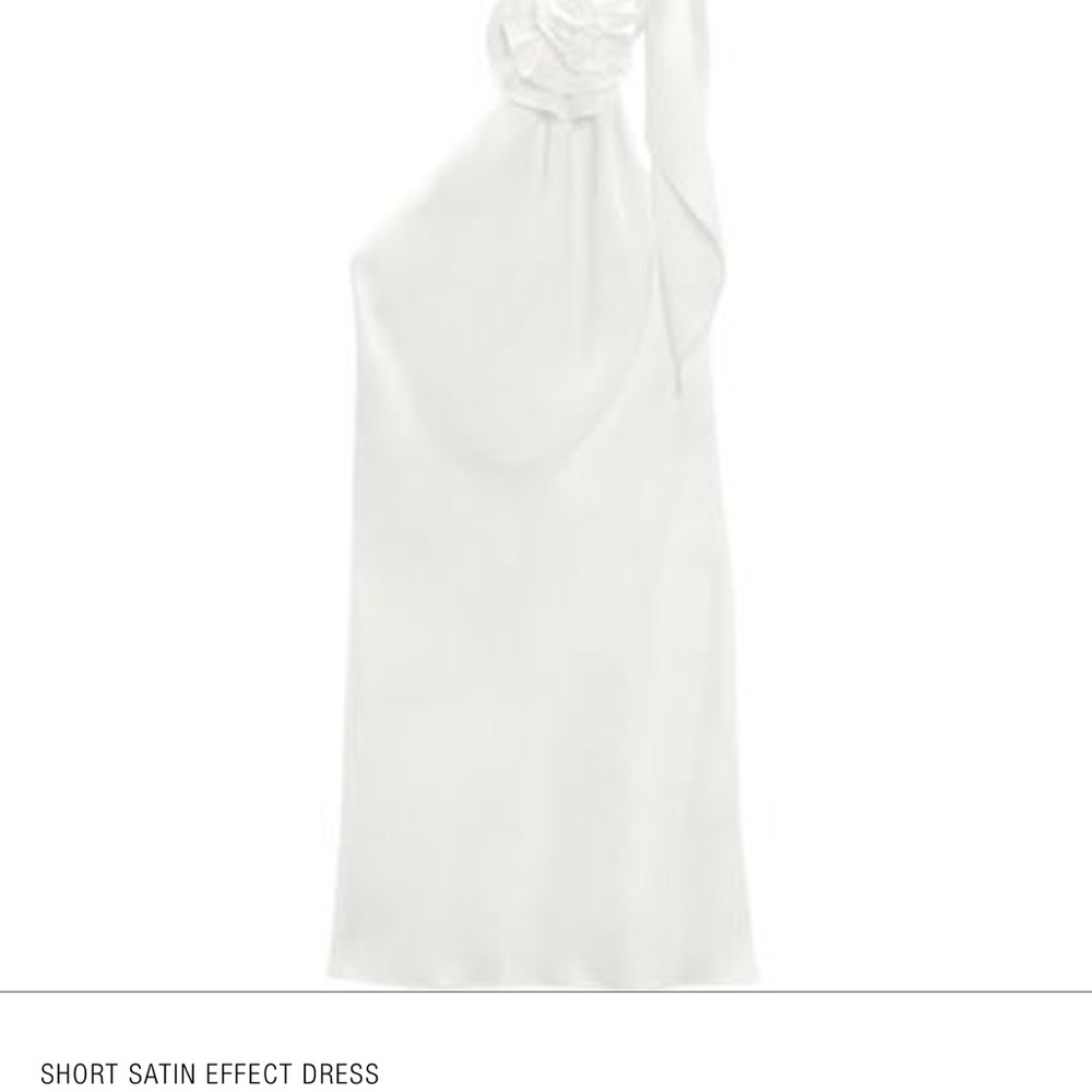 Elegant White Satin Effect Dress